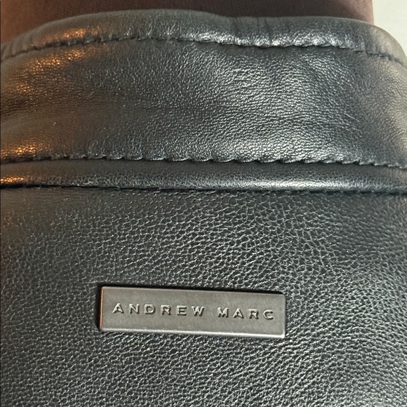 Andrew Marc Black Leather Moto Jacket SZ M - Picture 7 of 12